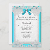 Princess Quinceanera Blauwgroen Blue Lace Kaart (Achterkant)