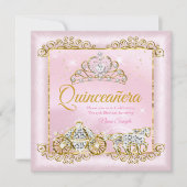 Princess Quinceanera Blush Pink Gold transport Kaart (Voorkant)