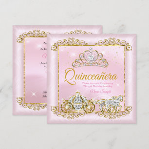 Princess Quinceanera Blush Pink Gold transport Kaart