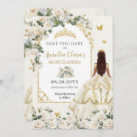 Princess Quinceañera Champagne Ivoor Rozen Jurk Save The Date<br><div class="desc">Personaliseer deze mooie quinceañera bewaar de datumkaart met uw eigen formulering gemakkelijk en snel,  druk op de knop aanpassen om de stijl en plaatsing van de tekst verder te herschikken en op te maken. Overeenkomende objecten beschikbaar in de winkel! c) The Happy Cat Studio</div>