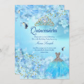 Princess Quinceanera cinderella blue-kleding Kaart (Voorkant / Achterkant)