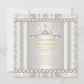 Princess Quinceanera Diamond Gold White Kaart (Voorkant)