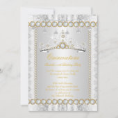 Princess Quinceanera Diamond Lace Gold Silver Kaart (Voorkant)
