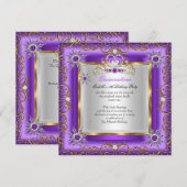 Princess Quinceanera Elite Gold Silver Paars Kaart (Voorkant / Achterkant)