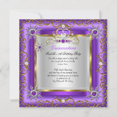 Princess Quinceanera Elite Gold Silver Paars Kaart (Voorkant)