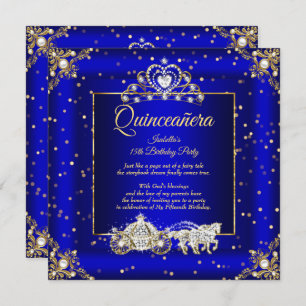 Princess Quinceanera Elite Royal Blue Sparkle Kaart
