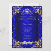 Princess Quinceanera Elite Royal Blue Sparkle Kaart (Achterkant)