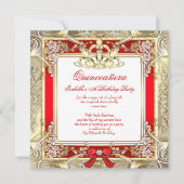 Princess Quinceanera Gold Red Silver White Kaart (Voorkant)