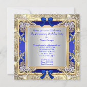 Princess Quinceanera Gold Royal Blue Silver 2 Kaart (Achterkant)