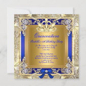 Princess Quinceanera Gold Royal Blue Silver Party Kaart (Voorkant)