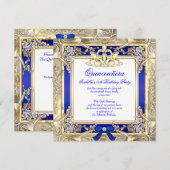 Princess Quinceanera Gold Royal Blue Silver White Kaart (Voorkant / Achterkant)