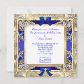 Princess Quinceanera Gold Royal Blue Silver White Kaart (Achterkant)