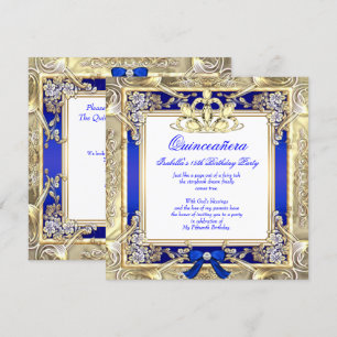 Princess Quinceanera Gold Royal Blue Silver White Kaart