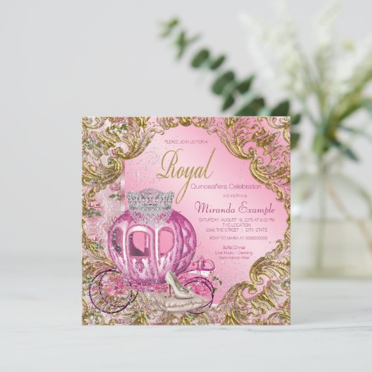 Princess Quinceañera Kaart (Staand voorkant)