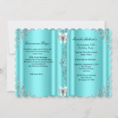 Princess Quinceanera Magical Blauwgroen Blue Silve Kaart (Achterkant)