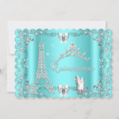 Princess Quinceanera Magical Blauwgroen Blue Silve Kaart (Voorkant)