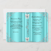 Princess Quinceanera Magical Blauwgroen Blue Silve Kaart (Achterkant)