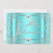 Princess Quinceanera Magical Blauwgroen Blue Silve Kaart (Voorkant)