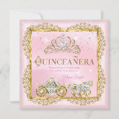 Princess Quinceañera magical Blush Pink Gold Kaart (Voorkant)