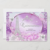 Princess Quinceanera Magical Paars Silver Kaart (Voorkant)