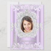 Princess Quinceanera Paars Lace Foto groot Kaart (Voorkant)