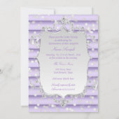 Princess Quinceanera paars lila diamantzilver Kaart (Achterkant)