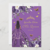 Princess Quinceañera Paarse Rozen Jurk Goud Kaart (Achterkant)