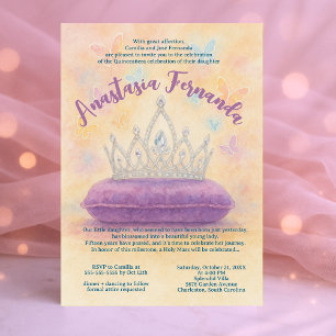 Princess Quinceañera Pastel Waterverf Crown Kaart