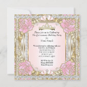 Princess Quinceanera Pink Gold 15e verjaardag 2 Kaart (Achterkant)