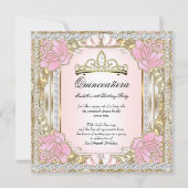 Princess Quinceanera Pink Gold 15e verjaardag 2 Kaart (Voorkant)