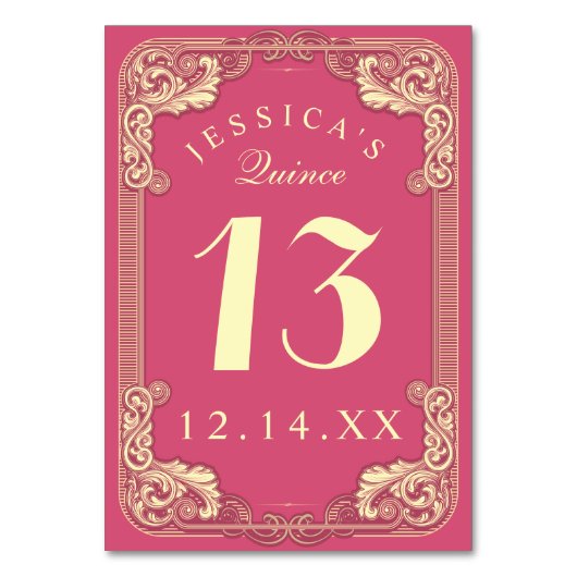 Princess Quinceanera Pink Kaart (Voorkant)