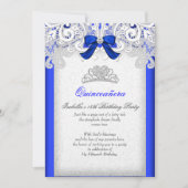 Princess Quinceanera Royal Blue 15th Birthday Kaart (Voorkant)