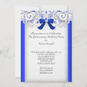 Princess Quinceanera Royal Blue 15th Birthday Kaart (Achterkant)
