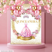 Princess Quinceañera Tapestry Gold Tiara Glam Wandkleed
