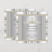 Princess Quinceanera Tiara Gold Silver White Kaart (Voorkant / Achterkant)