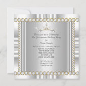 Princess Quinceanera Tiara Gold Silver White Kaart (Achterkant)