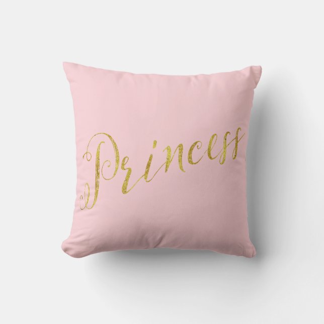 Princess Quote Faux Gold Foil Glitter Background Kussen (Voorkant)