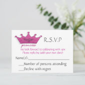 Princess R.S.V.P RSVP Kaartje (Staand voorkant)