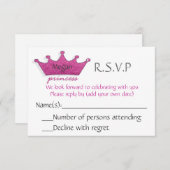 Princess R.S.V.P RSVP Kaartje (Voorkant / Achterkant)