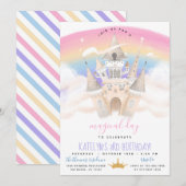 Princess Rainbow Birthday Uitnodiging (Voorkant / Achterkant)