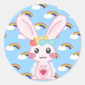 Princess Rainbow Ronde Sticker (Voorkant)