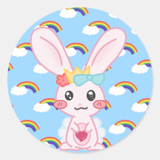 Princess Rainbow Ronde Sticker (Voorkant)