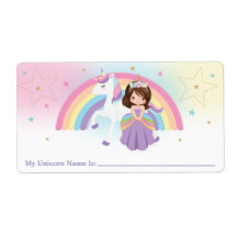 Princess Rainbow Unicorn Mijn Unicorn-naam Sticker