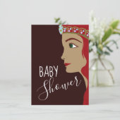 Princess Red Baby shower Bingo Kaart (Staand voorkant)