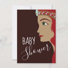 Princess Red Baby shower Bingo Kaart