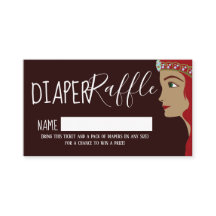 Princess Red Baby shower Diaper Raffle Ticket