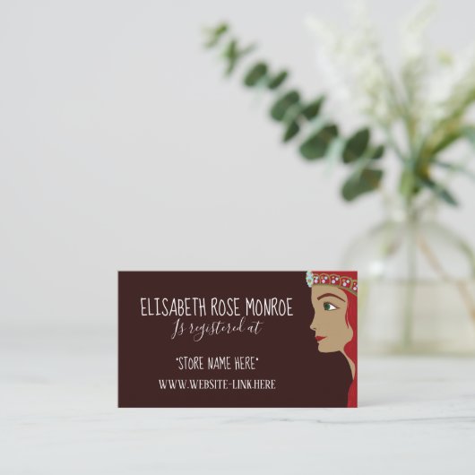 Princess Red Baby shower Gift Registry Informatiekaartje (Staand voorkant)