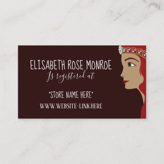 Princess Red Baby shower Gift Registry Informatiekaartje (Voorkant)