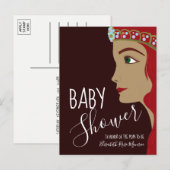 Princess Red Baby shower Invitation Uitnodiging Briefkaart (Voorkant / Achterkant)