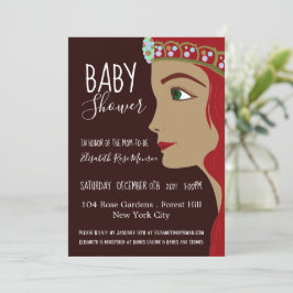 Princess Red Baby shower Kaart